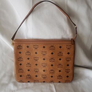 MCM Tan Monogram Clutch